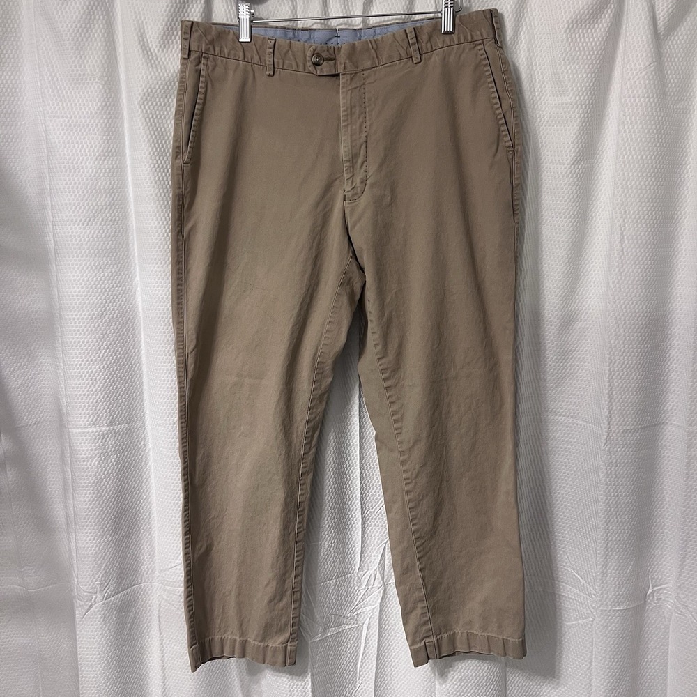 Peter Millar Pants Mens 36 x 26 Tan Brown Straight Cotton Chino Khaki Money READ